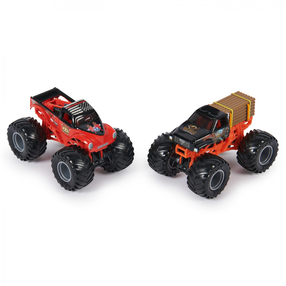 MONSTER JAM SET 2 MASINUTE METALICE LUMBERJACK SI AXE SCARA 1:64 [2]