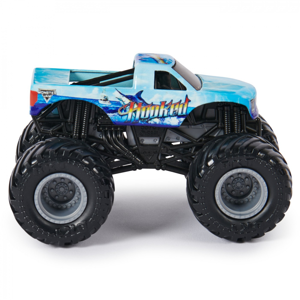 MONSTER JAM SET 2 MASINUTE METALICE MEGALODON SI HOOKED SCARA 1:64 [8]