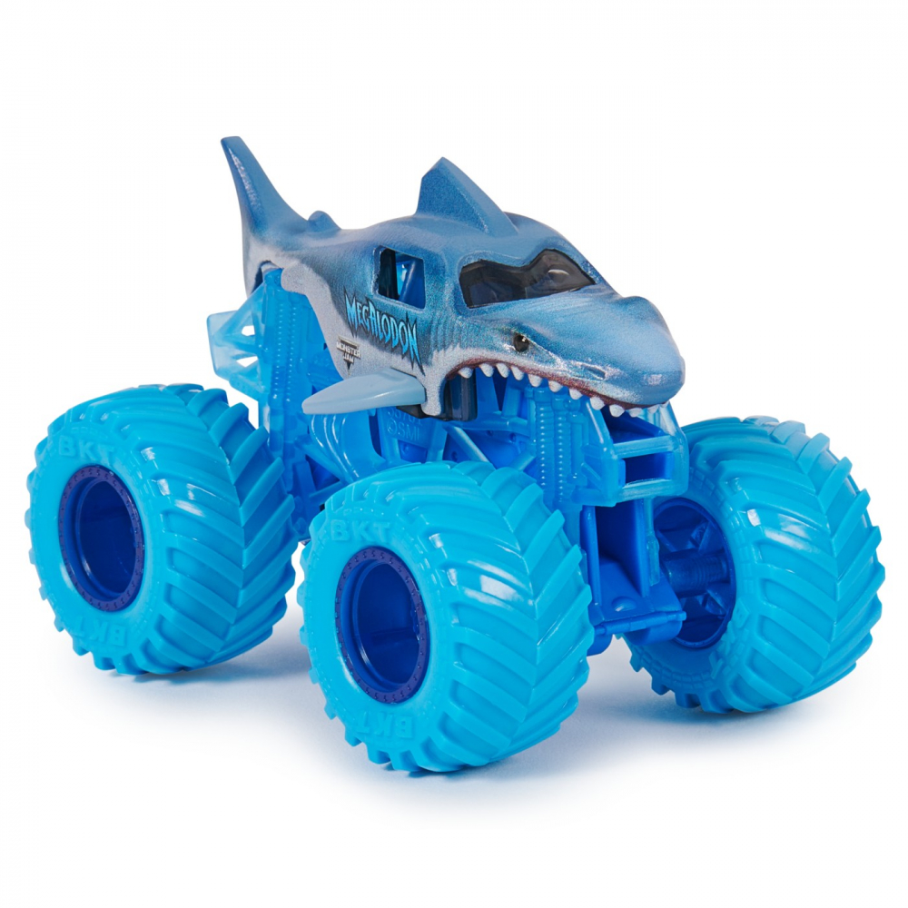 MONSTER JAM SET 2 MASINUTE METALICE MEGALODON SI HOOKED SCARA 1:64 [5]