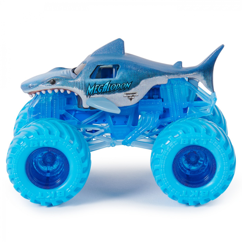 MONSTER JAM SET 2 MASINUTE METALICE MEGALODON SI HOOKED SCARA 1:64 [4]