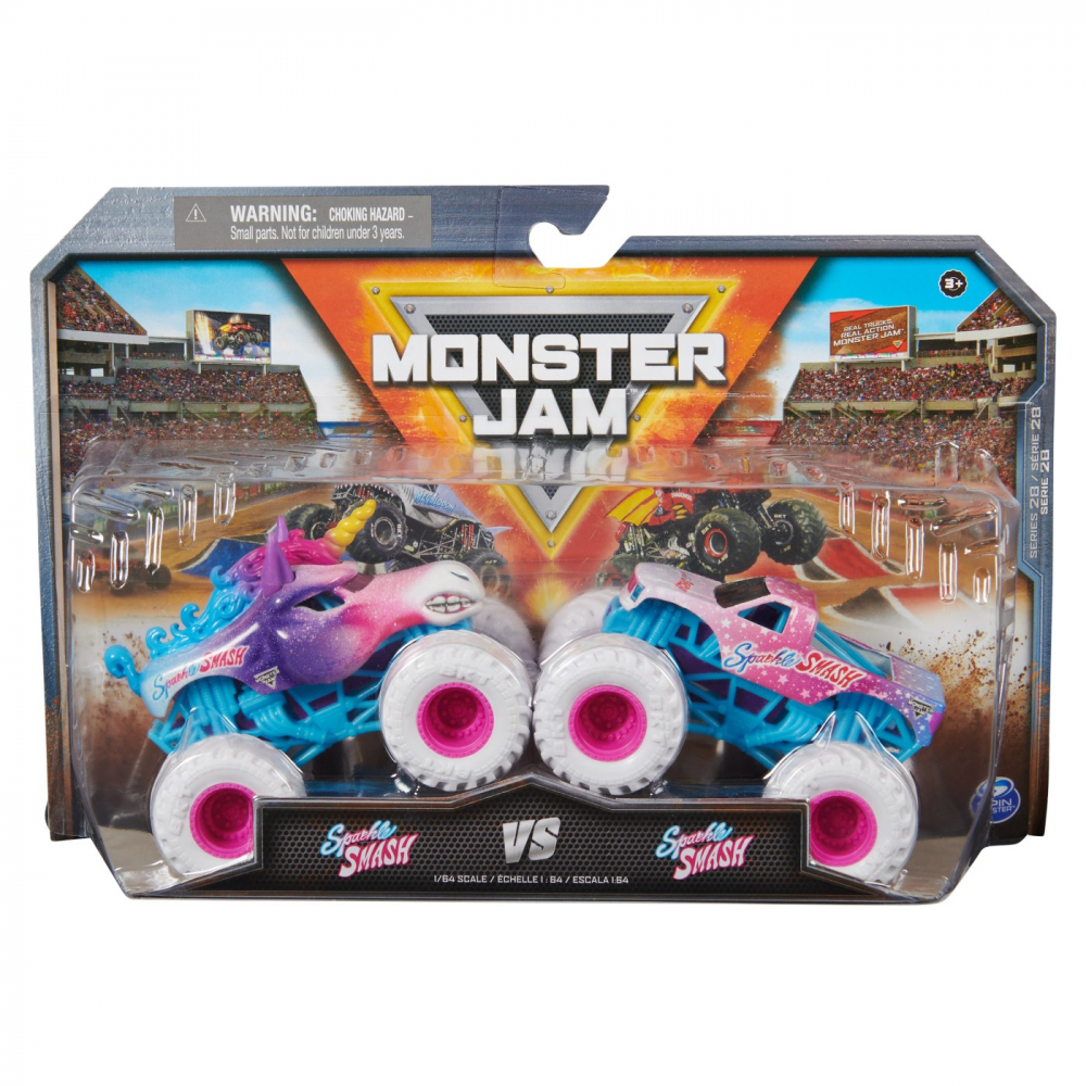 MONSTER JAM SET 2 MASINUTE METALICE SPARKLE SMASH SCARA 1:64 [1]