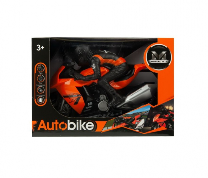 Motocicleta cu motociclist, funcție bump&go, sunet și lumini [2]
