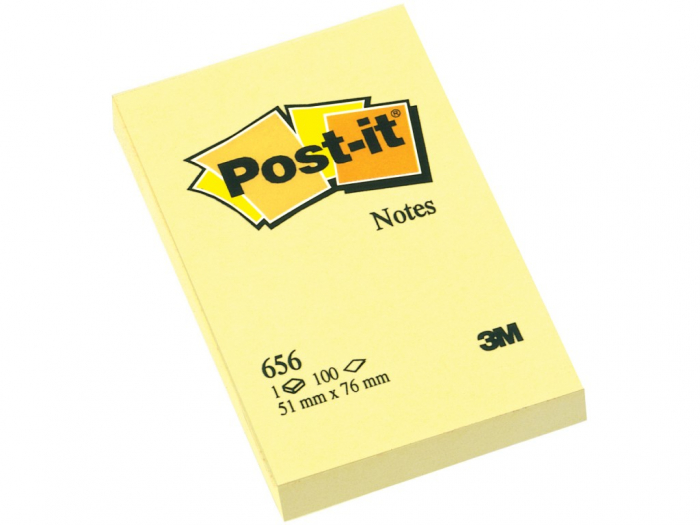 Notes adeziv post-it canary yellow, ,100 file,51x76 mm