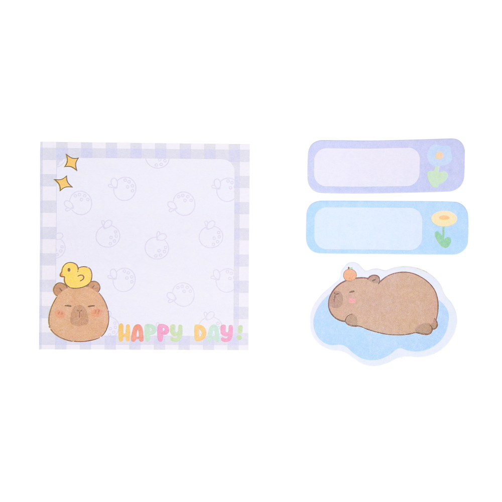 Notițe adezive Strigo Capybara albastru pastel – sticky notes decorative pentru birou [3]