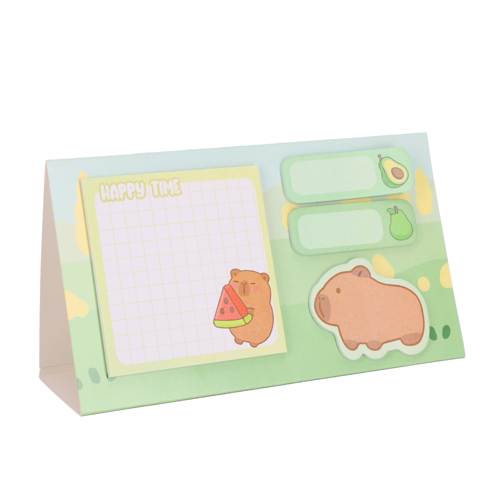 Notițe adezive Strigo Capybara galben pastel – sticky notes decorative pentru birou [2]
