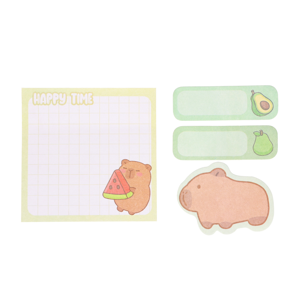Notițe adezive Strigo Capybara galben pastel – sticky notes decorative pentru birou [3]