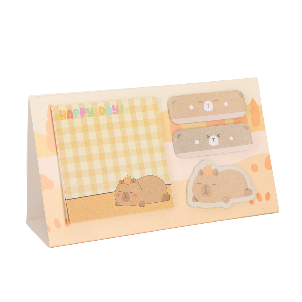 Notițe adezive Strigo Capybara peach pastel – sticky notes decorative pentru birou [2]