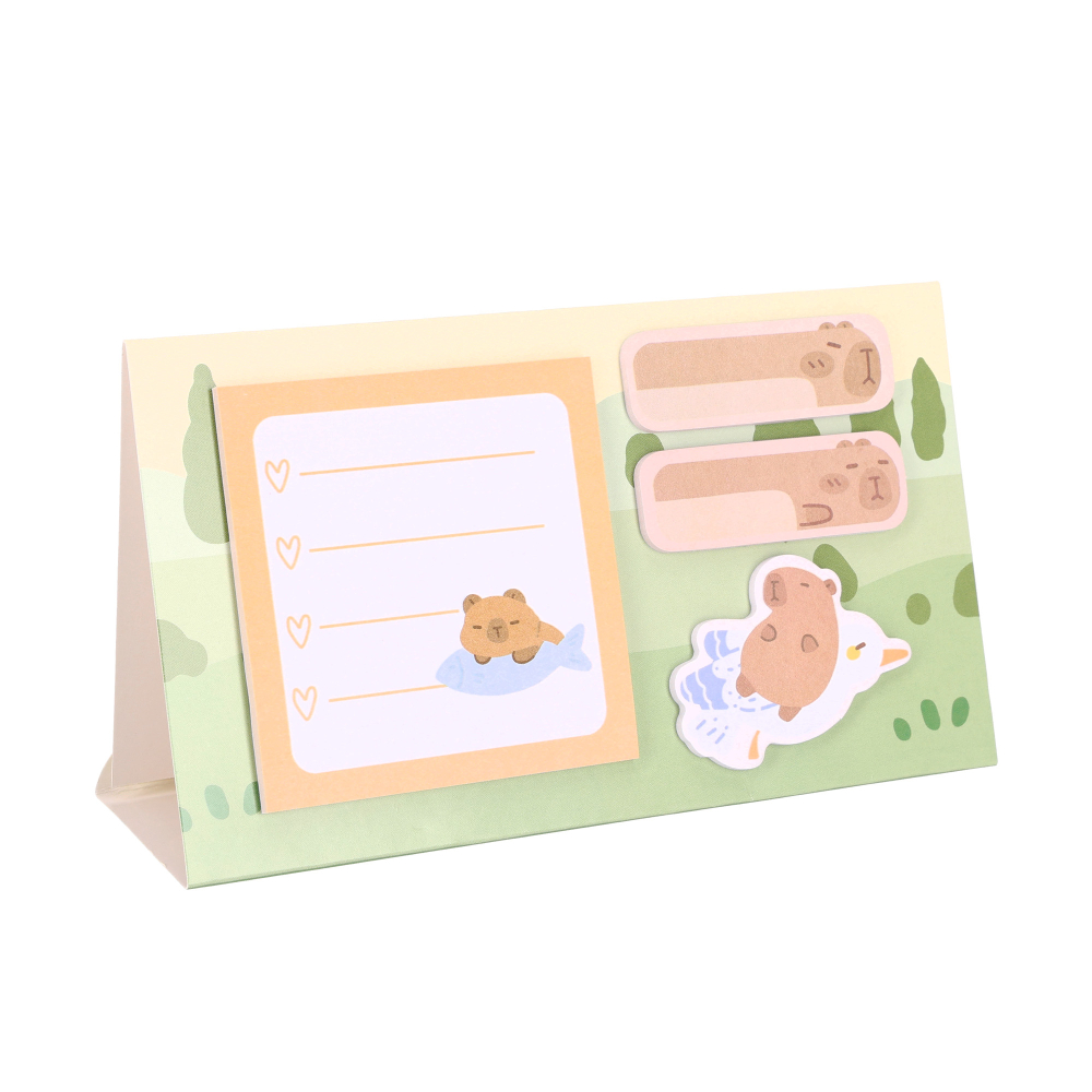 Notițe adezive Strigo Capybara portocaliu pastel – sticky notes decorative pentru birou [2]