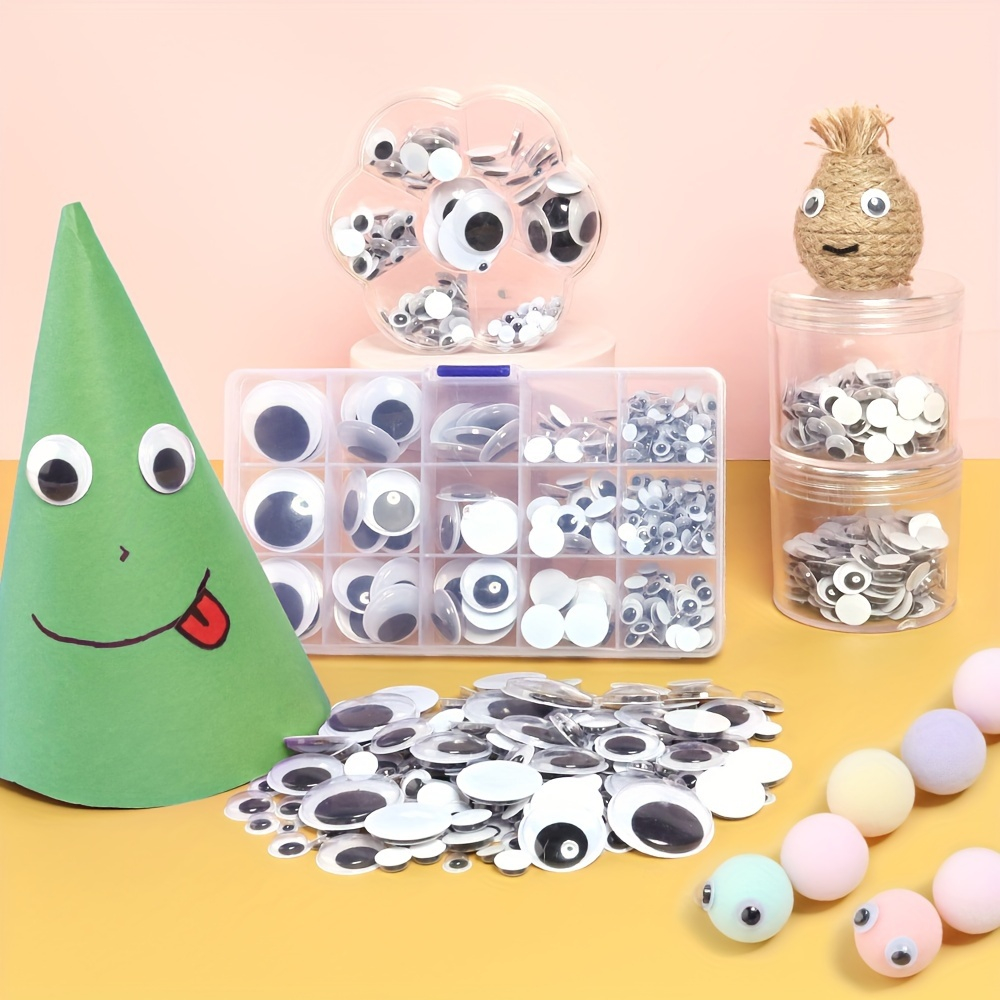 Ochisori negri autoadezivi din plastic pentru activitati crafts,ø 8 mm, 130 bucati/set [2]