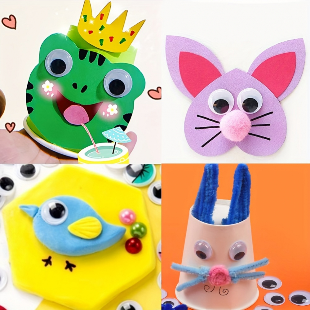 Ochisori negri autoadezivi din plastic pentru activitati crafts,ø20 mm,20 bucati/set [4]