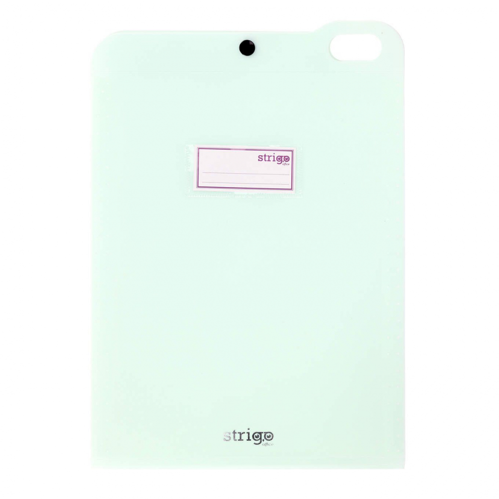 Organizator documente vertical Strigo, format A4, PP, 5 separatoare, capsă, culoare mentă [2]