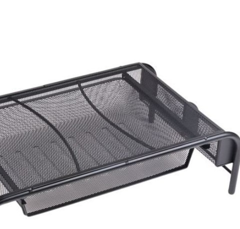 Organizator metalic cu 2 compartimente si sertar pentru accesorii de birotica [4]
