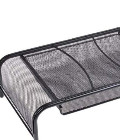 Organizator metalic cu 2 compartimente si sertar pentru accesorii de birotica [5]