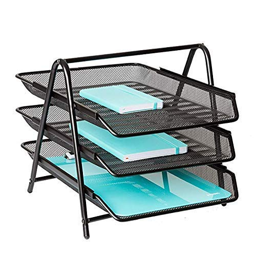 Organizator pentru documente cu 3 tavite suprapozabile,35x27 cm,negru [3]