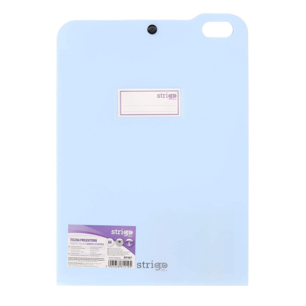 Organizator Strigo vertical A4 cu 5 separatoare, capsă – albastru [2]