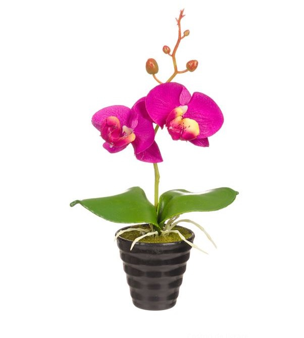 Orhidee decorativa artificiala in ghiveci, 25 cm