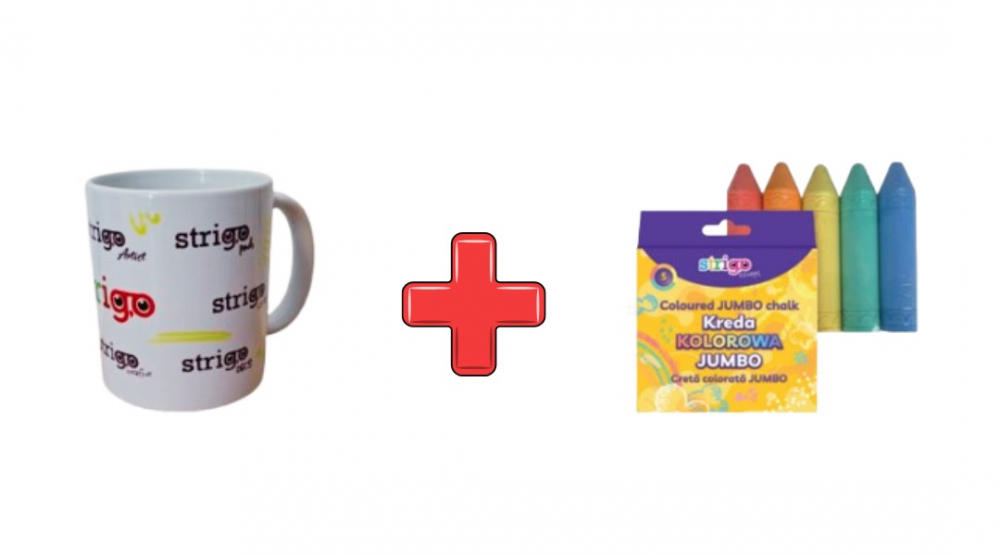 Pachet promo Cana Strigo +  creta colorata 5 culori