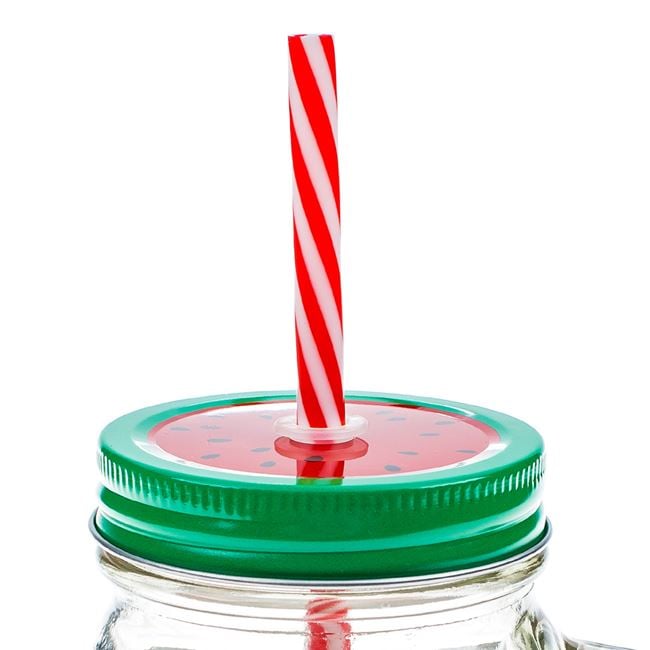 Pahar cu maner si pai pentru limonada tip borcan [2]