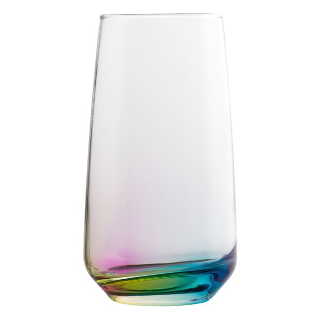 Oem Pahar pentru bauturi,design curcubeu,sticla,transparent,470 ml