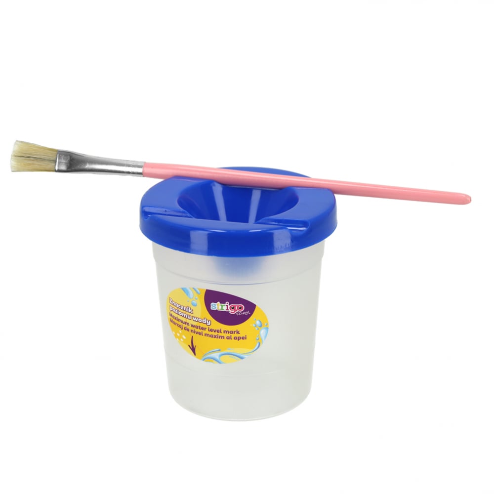 Pahar pictură Strigo anti-vărsare cu suport 2 pensule [2]