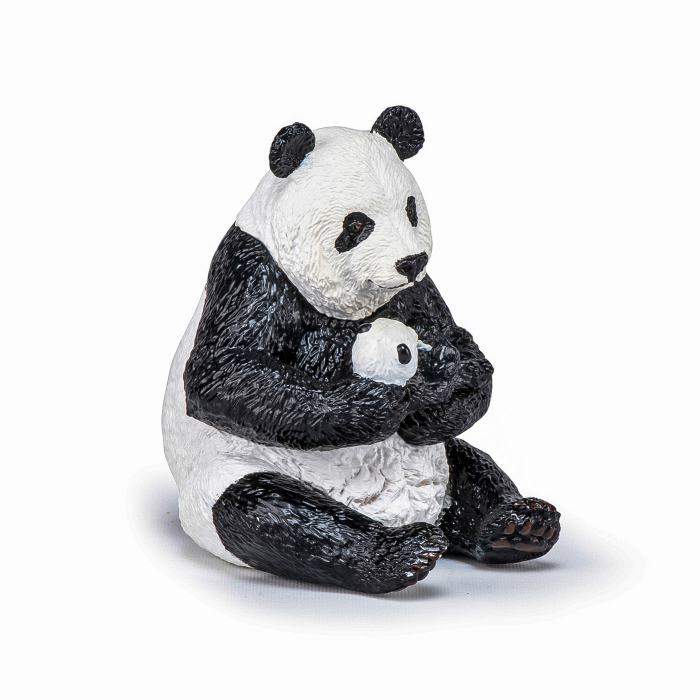 PAPO - Figurina Urs Panda Șezând cu Pui în Brațe  [3]