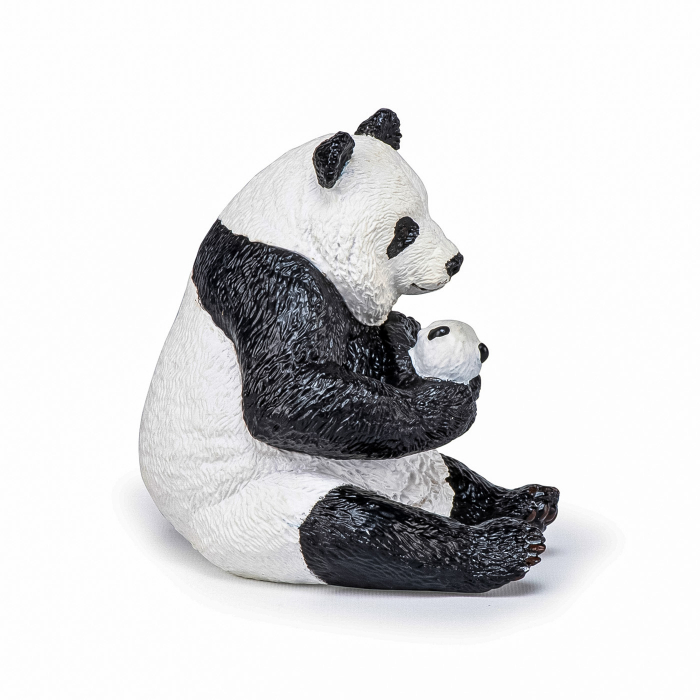 PAPO - Figurina Urs Panda Șezând cu Pui în Brațe  [4]