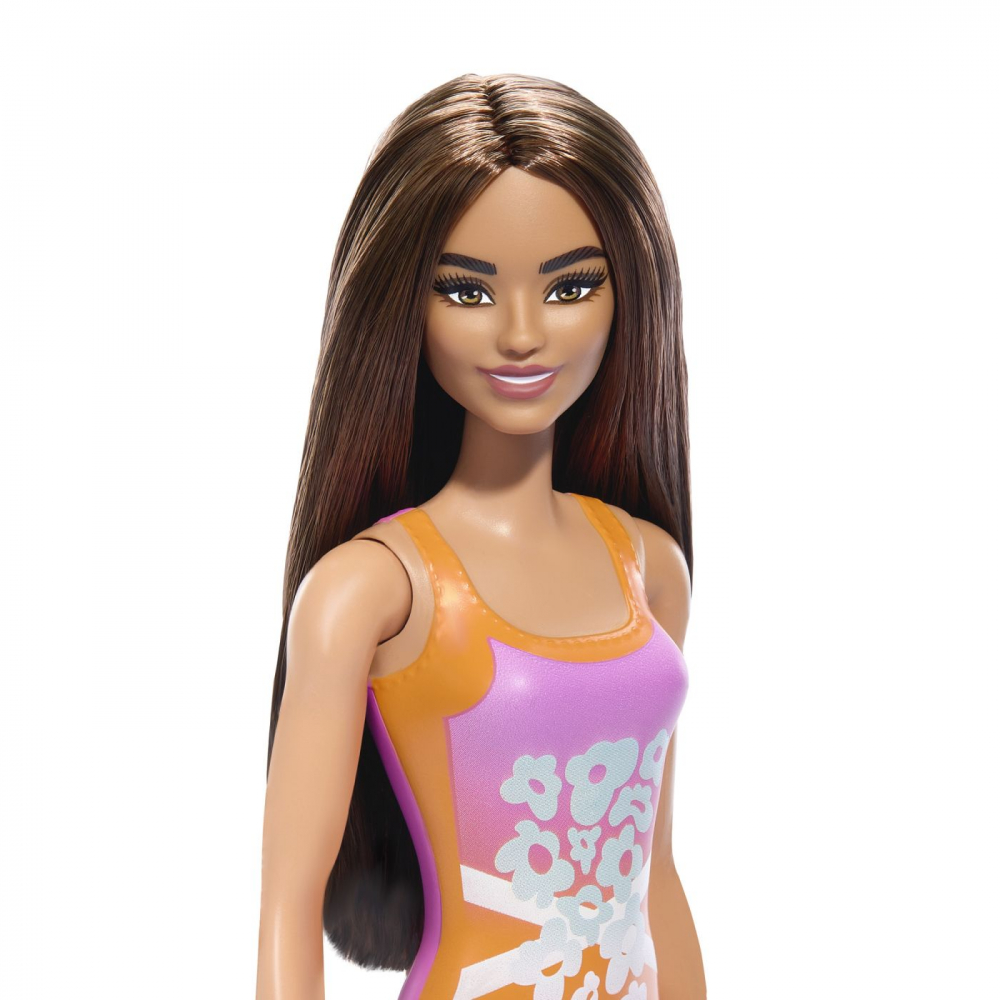 PAPUSA BARBIE BRUNETA CU COSTUM DE BAIE INFLORAT [5]