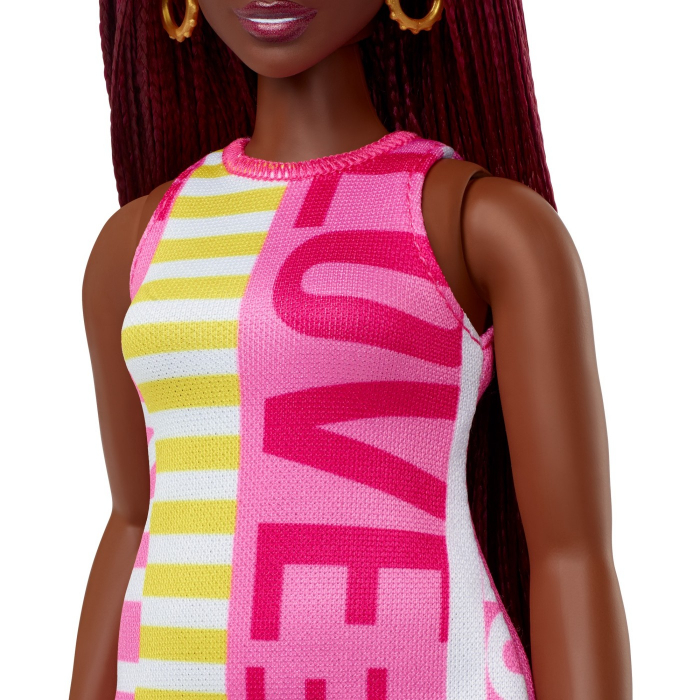 Papușa Barbie Fashionista Creolă cu Rochița Roz  [4]