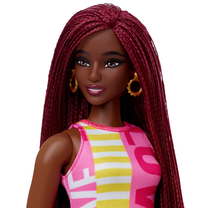 Papușa Barbie Fashionista Creolă cu Rochița Roz  [3]