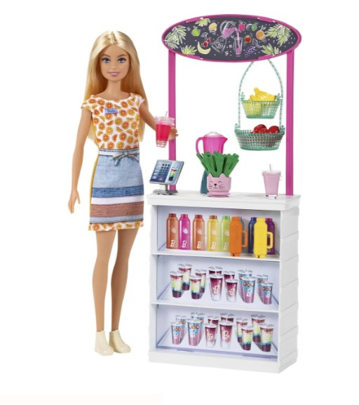 Papusa barbie-stand-ul cu smoothie-uri