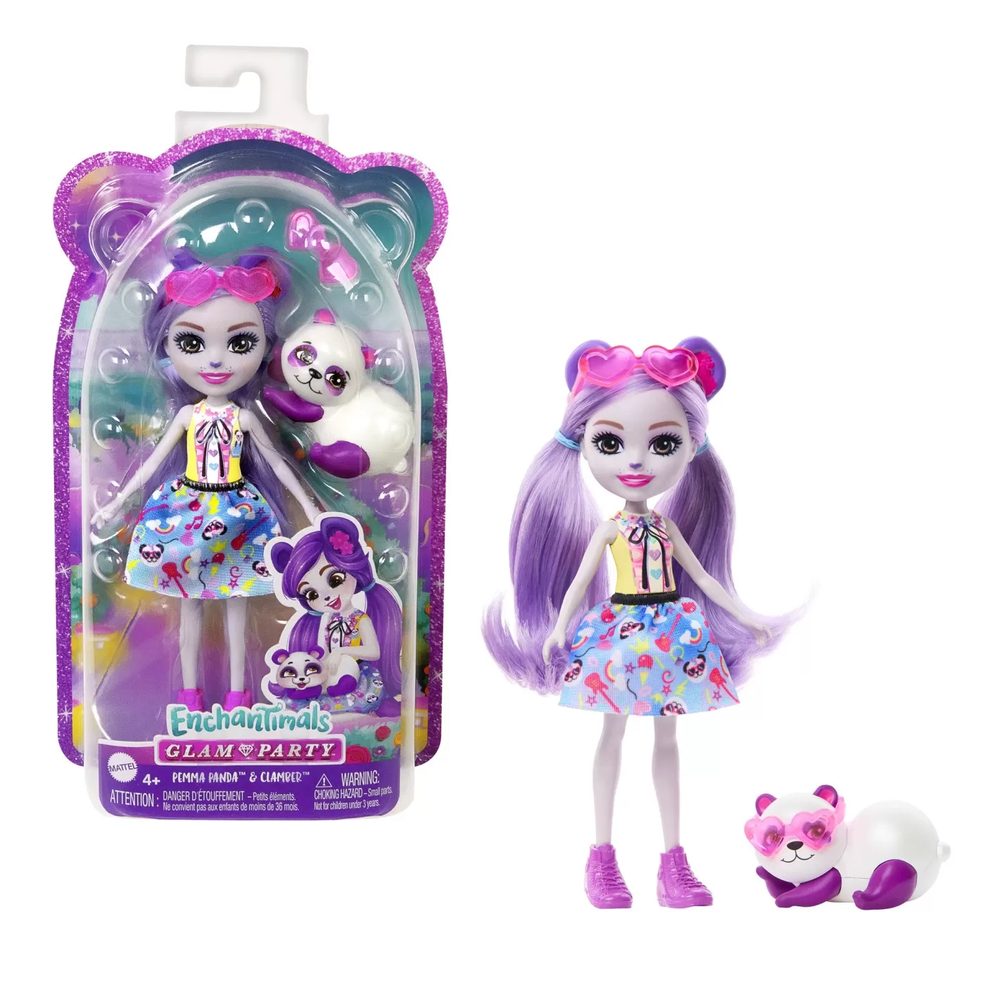 Papusa Clamber si animalutul Pemma Panda Enchantimals Glam Party [6]
