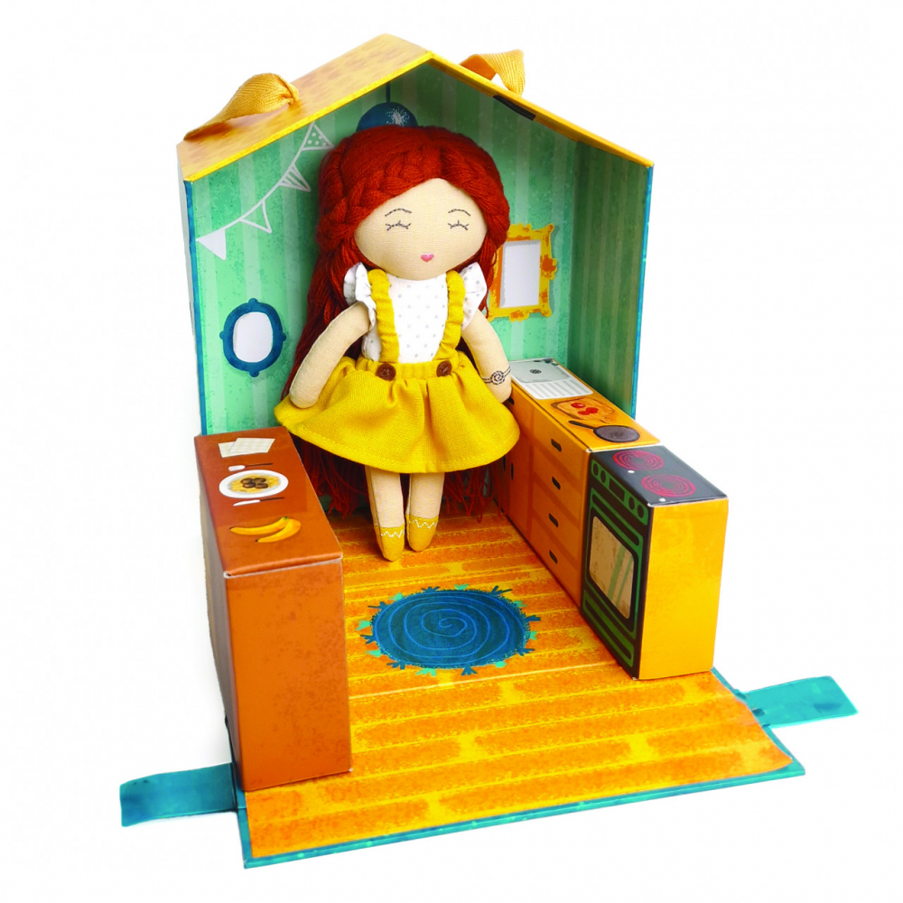 Set de joaca Papusa Lora cu casa din carton,20 cm [3]