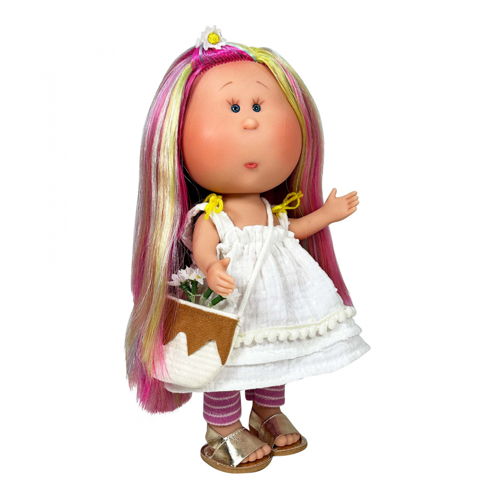 Papusa Nines D'Onil, Colectia Little Mia, cu parul curcubeu, 23 cm [1]