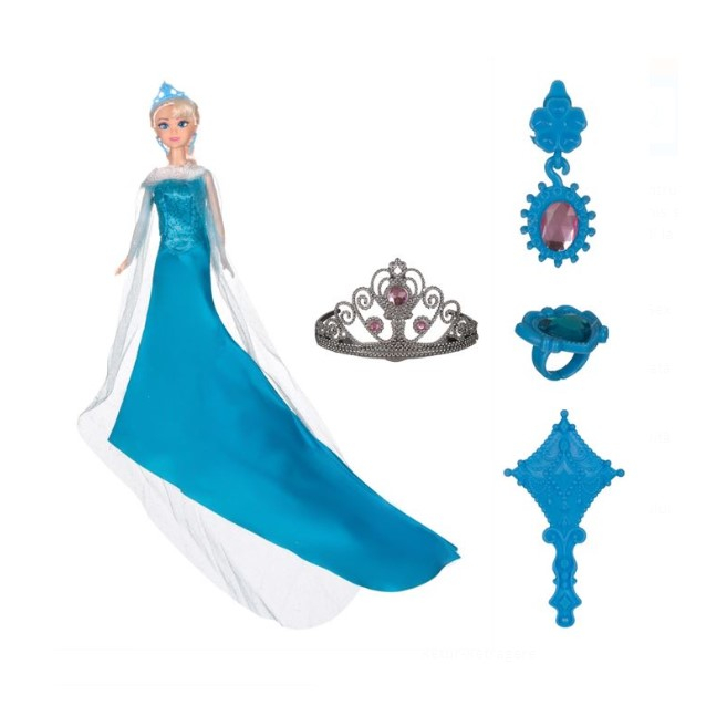 Papusa printesa cu rochie albastra si accesorii incluse [2]