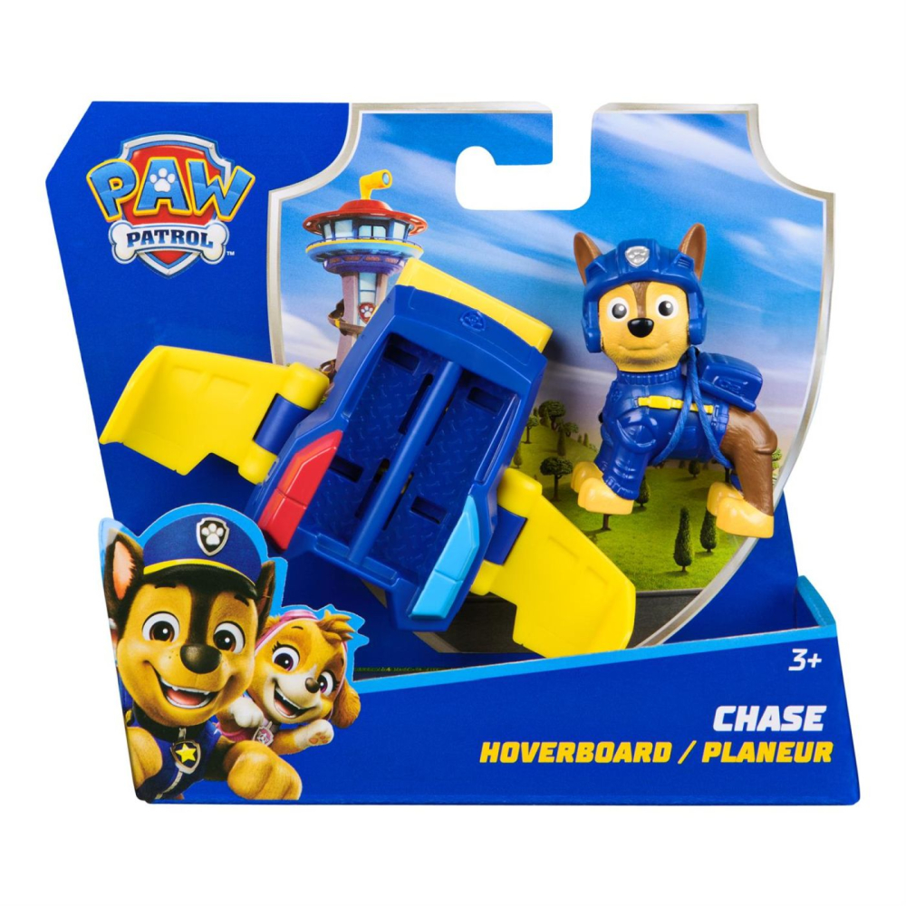 PATRULA CATELUSILOR ACTION PUPS SET VEHICUL DE SALVARE HOVERBOARD SI FIGURINA CHASE
