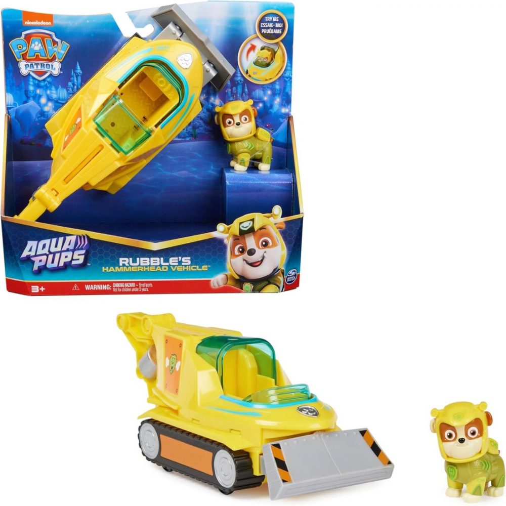 PATRULA CATELUSILOR AQUA PUPS RUBBLE SI VEHICULUL DE SALVARE RECHINUL CIOCAN [2]
