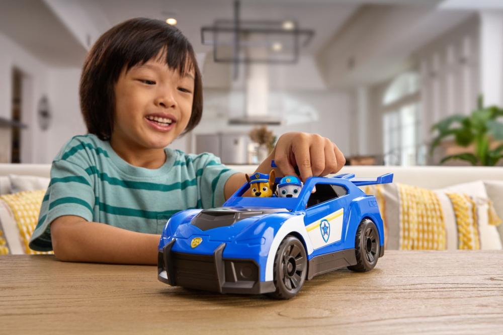 PATRULA CATELUSILOR CAUTA SI SALVEAZA SET MASINUTA DE SALVARE CU LUMINI SI SUNETE CRUISER SI FIGURINA CHASE [6]