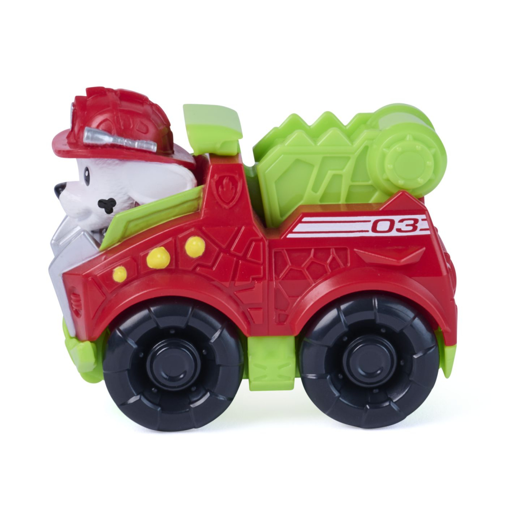 PATRULA CATELUSILOR FILMUL CU DINOZAURI PUP SQUAD RACERS VEHICUL CU FIGURINA MARSHALL 6.5CM [4]