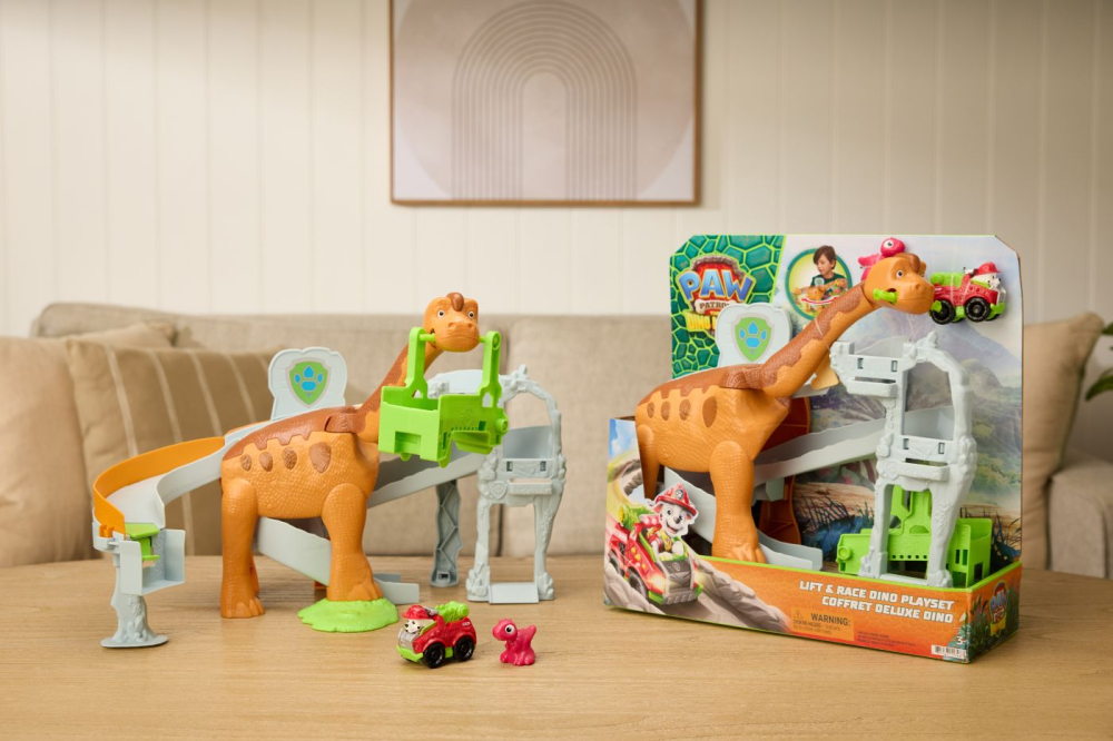 PATRULA CATELUSILOR FILMUL CU DINOZAURI SET DE JOACA LIFT AND RACE CU FIGURINA [2]
