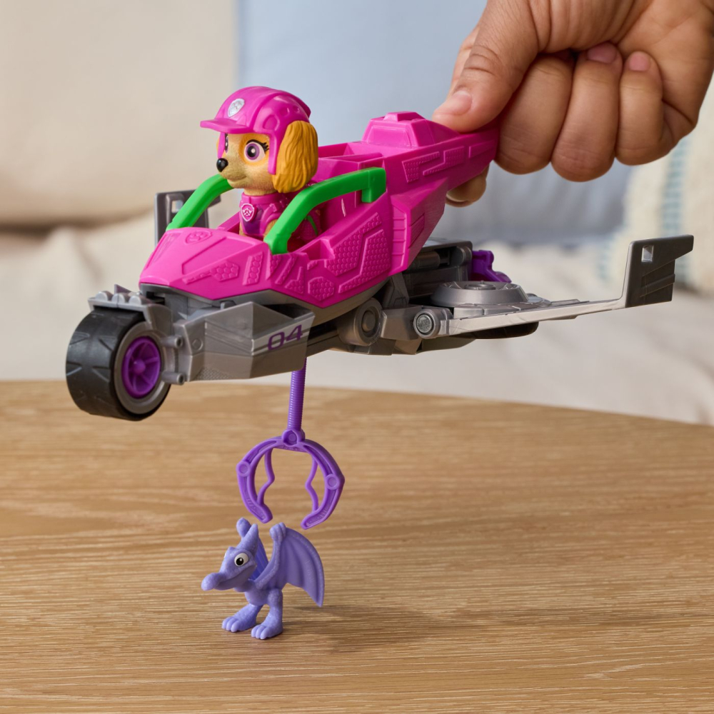 PATRULA CATELUSILOR FILMUL CU DINOZAURI SET DINO VEHICUL AVION CU FIGURINA SKYE SI ACCESORII 15CM [8]