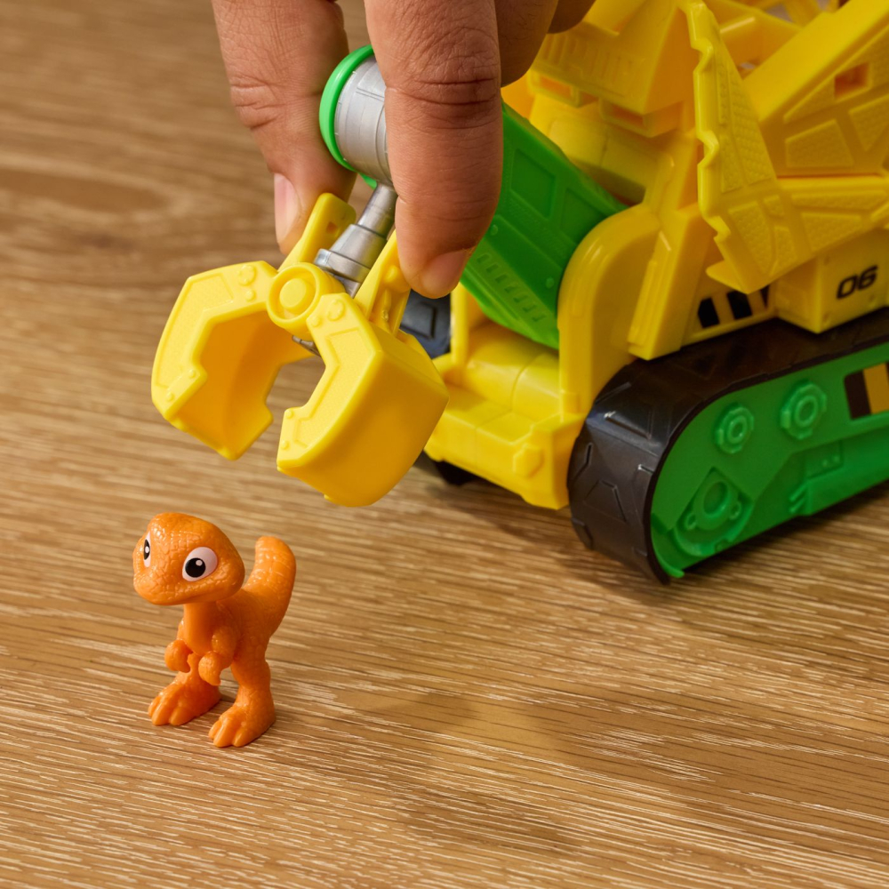 PATRULA CATELUSILOR FILMUL CU DINOZAURI SET DINO VEHICUL BULDOZER CU FIGURINA RUBBLE SI ACCESORII 15CM [5]