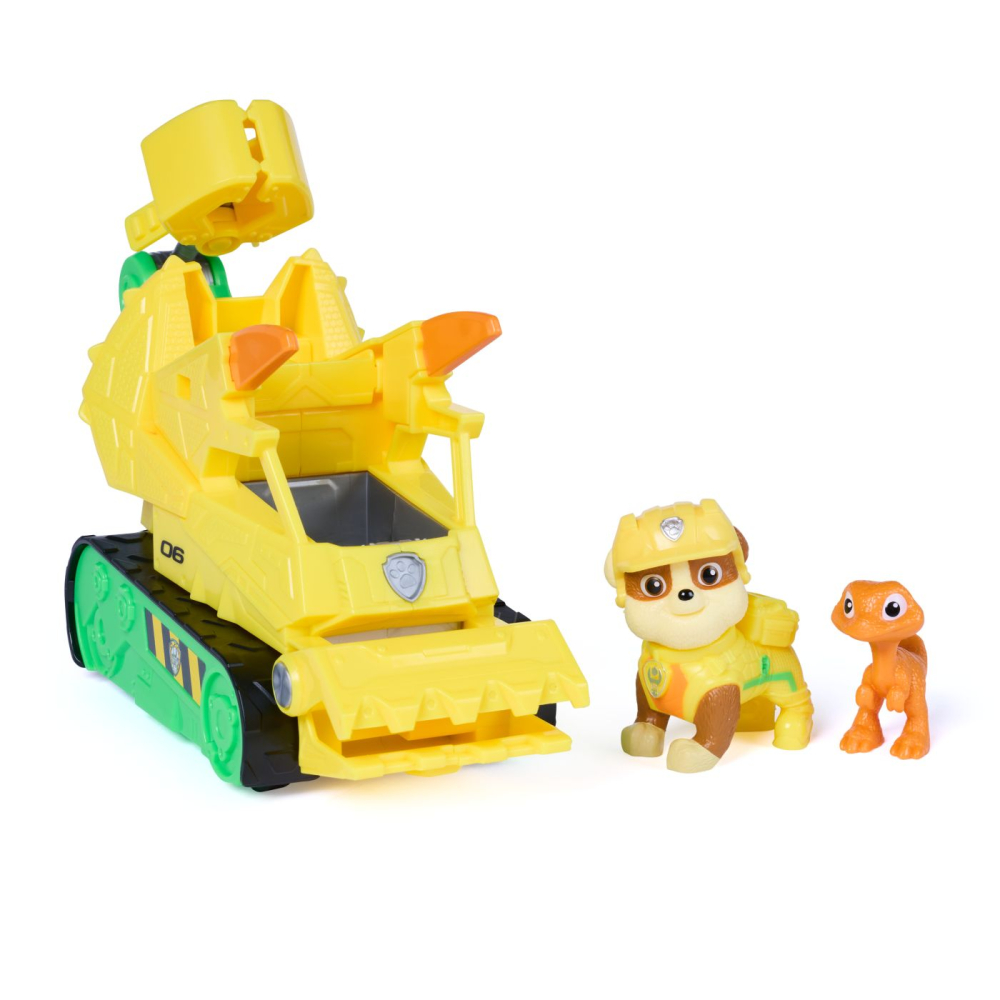 PATRULA CATELUSILOR FILMUL CU DINOZAURI SET DINO VEHICUL BULDOZER CU FIGURINA RUBBLE SI ACCESORII 15CM [3]