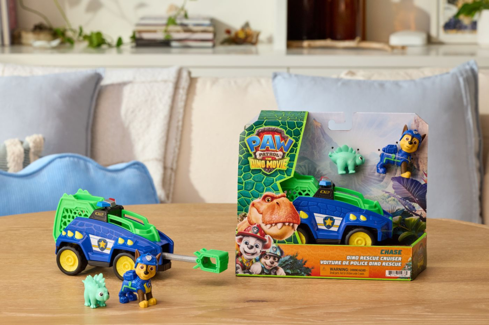 PATRULA CATELUSILOR FILMUL CU DINOZAURI SET DINO VEHICUL DE POLITIE CU FIGURINA CHASE SI ACCESORII 15CM [2]