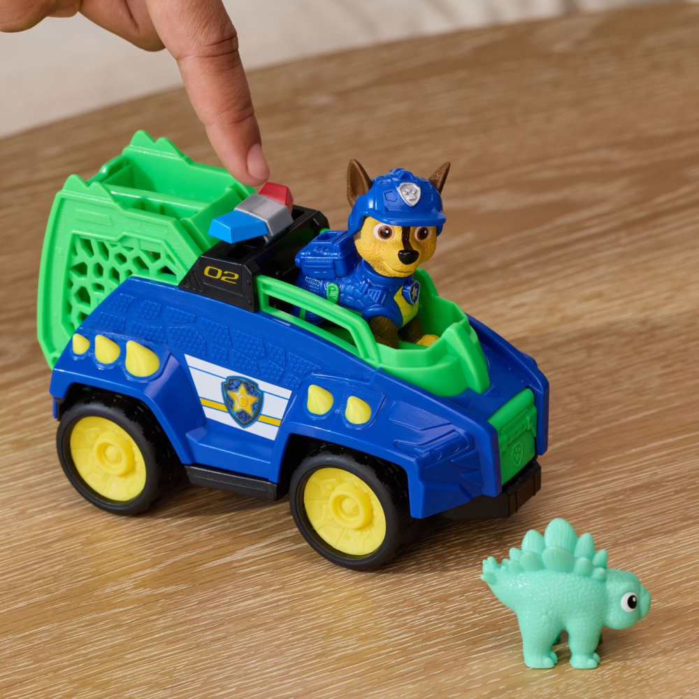 PATRULA CATELUSILOR FILMUL CU DINOZAURI SET DINO VEHICUL DE POLITIE CU FIGURINA CHASE SI ACCESORII 15CM [7]