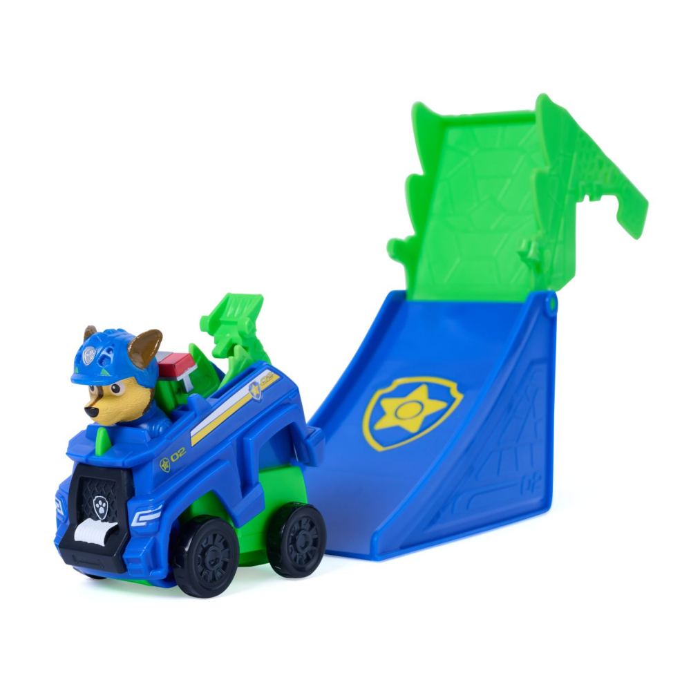 PATRULA CATELUSILOR FILMUL CU DINOZAURI SET VEHICUL CU RAMPA SI FIGURINA CHASE [7]