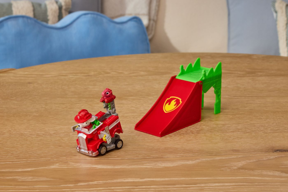 PATRULA CATELUSILOR FILMUL CU DINOZAURI SET VEHICUL CU RAMPA SI FIGURINA MARSHALL [9]