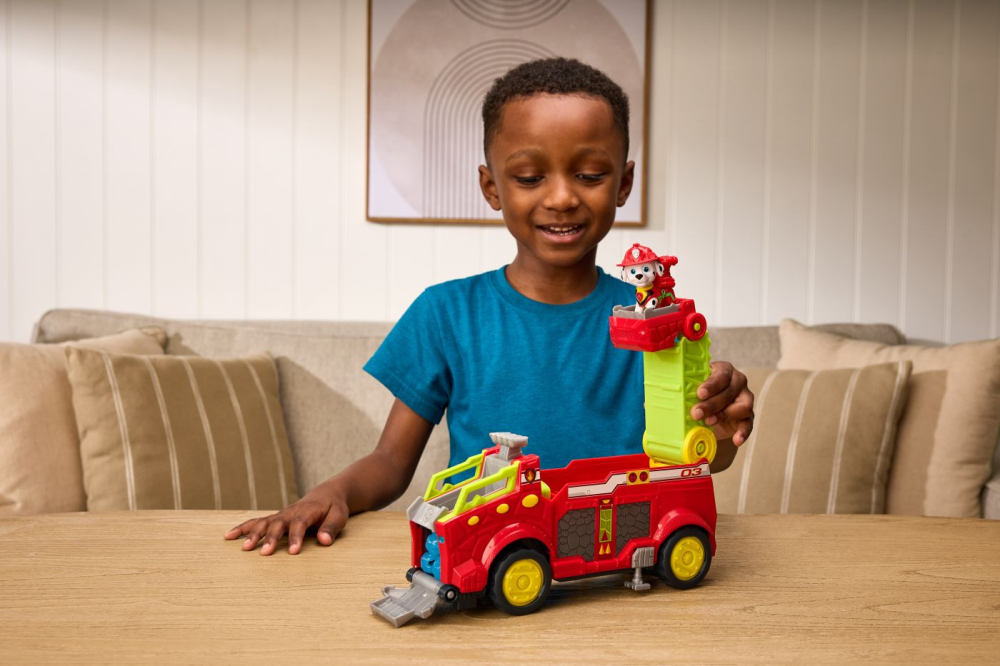 PATRULA CATELUSILOR FILMUL CU DINOZAURI SET VEHICUL DINO DE POMPIERI CU FIGURINA MARSHALL SI ACCESORII [4]