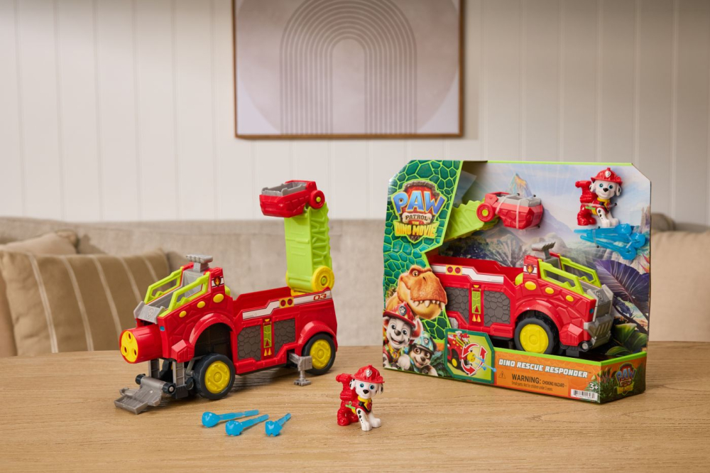 PATRULA CATELUSILOR FILMUL CU DINOZAURI SET VEHICUL DINO DE POMPIERI CU FIGURINA MARSHALL SI ACCESORII [2]