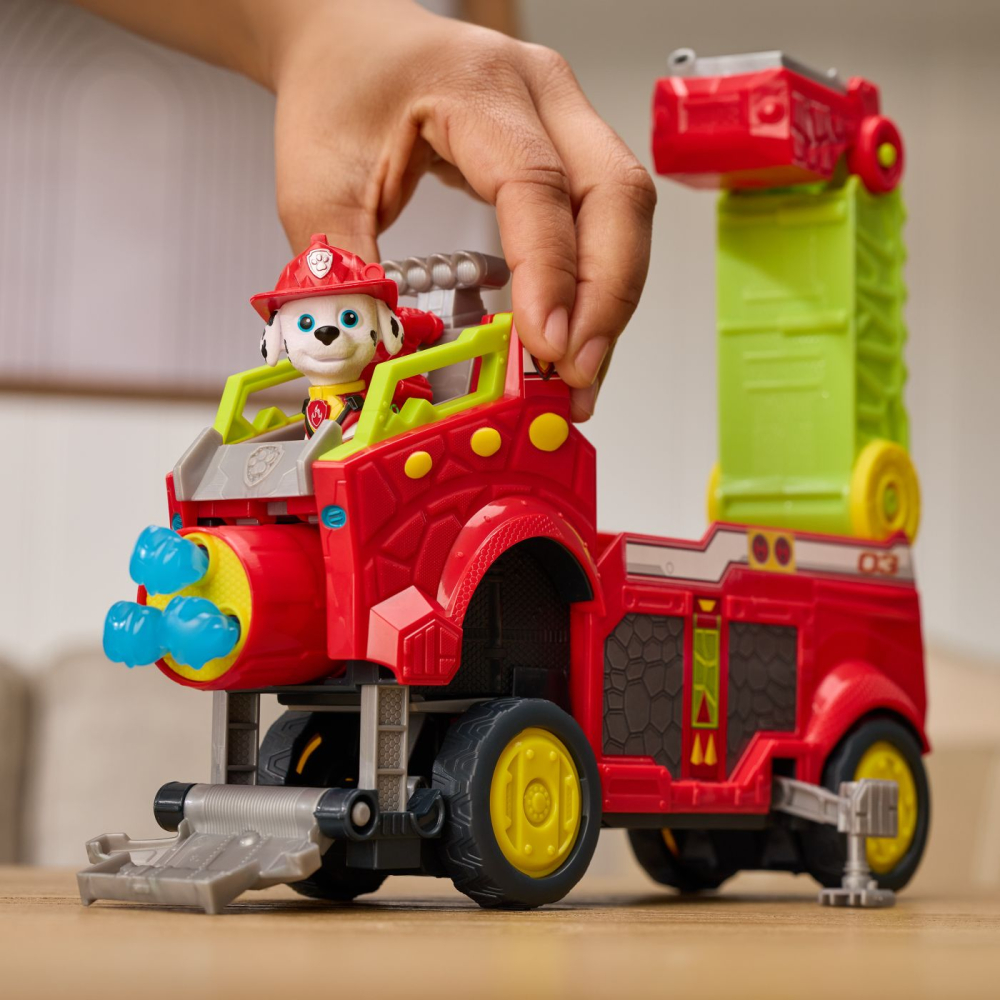 PATRULA CATELUSILOR FILMUL CU DINOZAURI SET VEHICUL DINO DE POMPIERI CU FIGURINA MARSHALL SI ACCESORII [7]