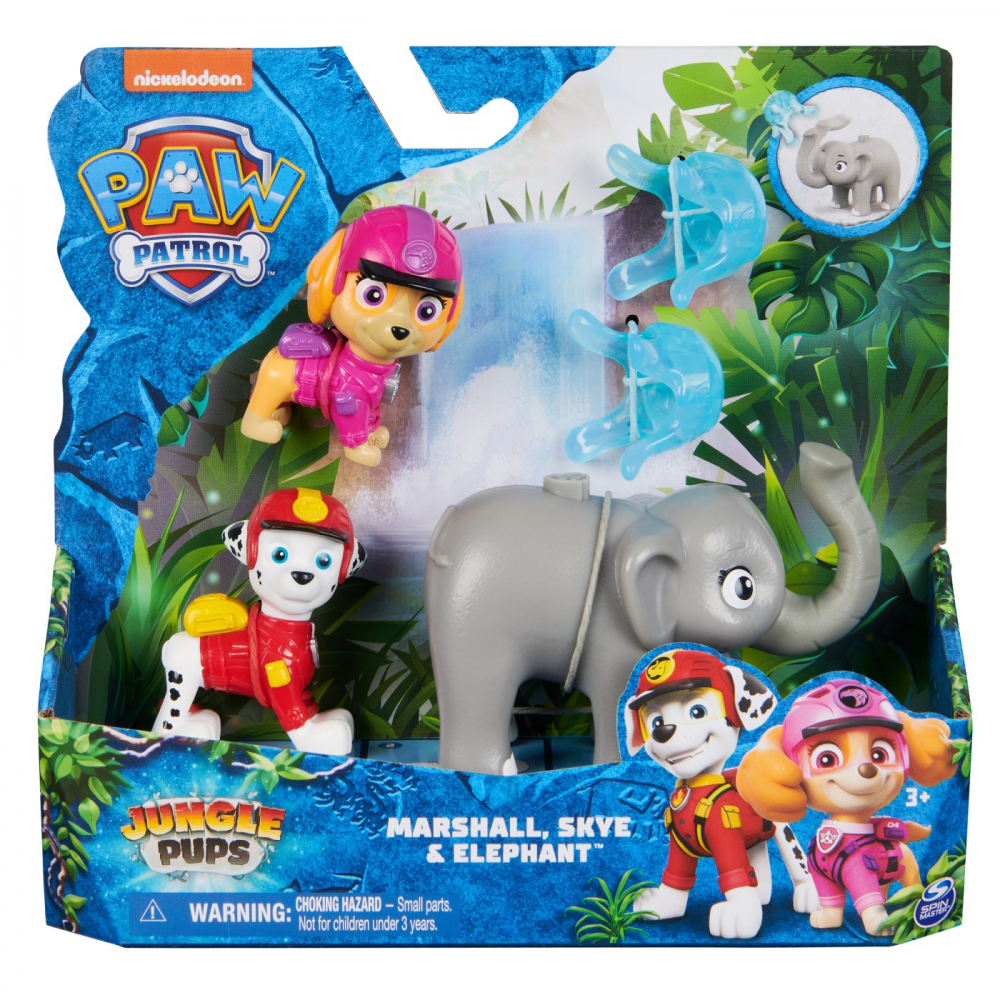 Patrula Catelusilor Jungle Pups Set 3 Figurine Marshall Skye Si Elefantul [1]